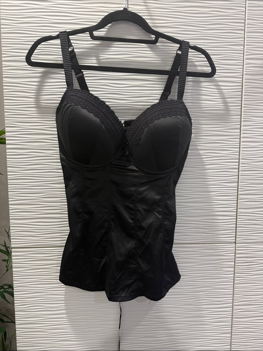 Black Lace-Trim Bustier Camisole - Women Intimates